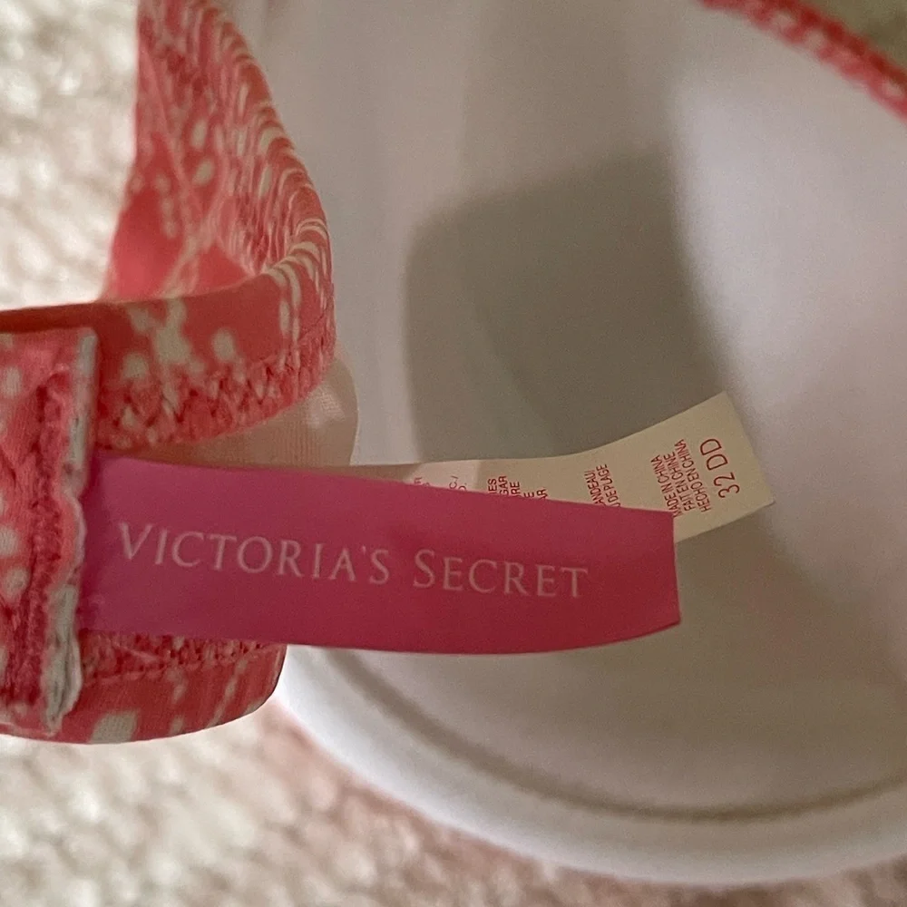 Victoria's Secret Coral Bra with White Accents